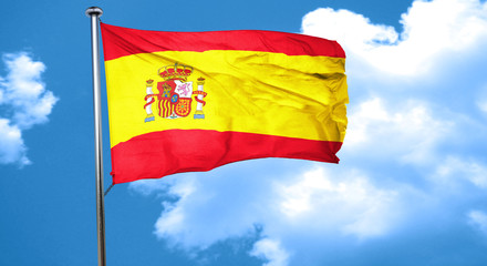 Spanish flag waving in the wind