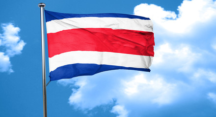 Fototapeta na wymiar Costa Rica flag waving in the wind