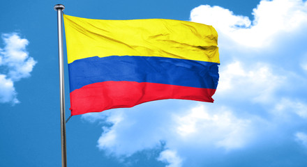 Colombia flag waving in the wind