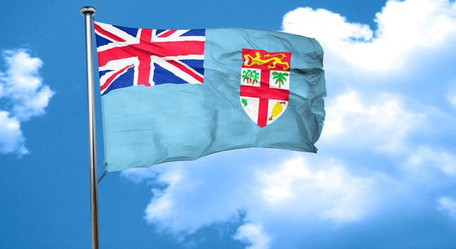 Fiji flag waving in the wind