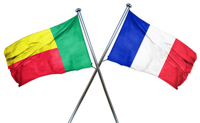 Benin flag  combined with france flag