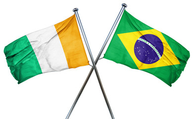 Ivory coast flag  combined with brazil flag