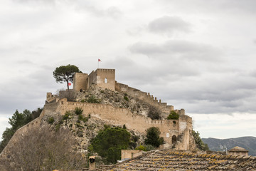 Fototapeta na wymiar The top of the ancient Xativa Castle. Valencia, Spain