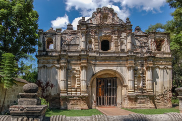 Fototapeta na wymiar San Jose el Viejo chapel ruins, Antigua, Guatemala