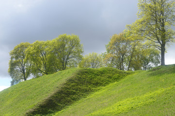 Naklejka premium Landscape in park in the fortress of Lappeenranta,
