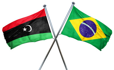 Libya flag  combined with brazil flag