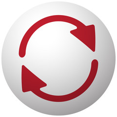 Red Refresh icon on white ball