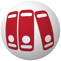 Red Binders icon on white ball