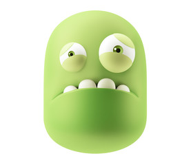 Sorry Emoticon Face. 3d Rendering.