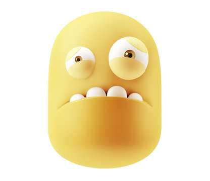 Sorry Emoticon Face. 3d Rendering.
