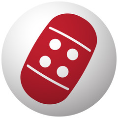 Red Adhesive Bandage icon on white ball