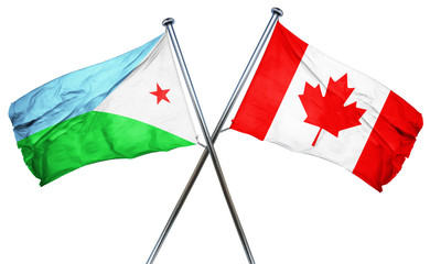 Djibouti flag  combined with canada flag