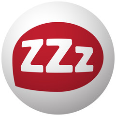 Fototapeta premium Red Sleep icon on white ball