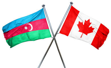 Azerbaijan flag  combined with canada flag