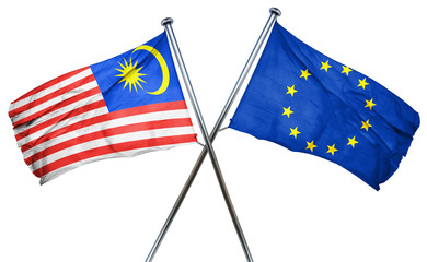 Malaysia flag  combined with european union flag
