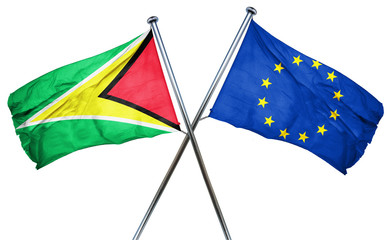 Guyana flag  combined with european union flag