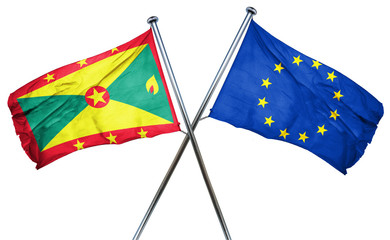 Grenada flag  combined with european union flag