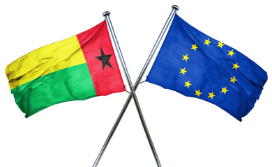Guinea bissau flag  combined with european union flag