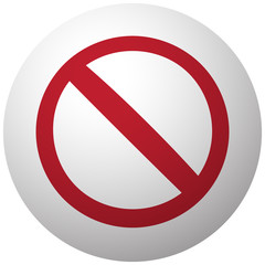 Red Forbidden icon on white ball