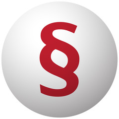Red Paragraph icon on white ball