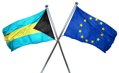 Bahamas flag  combined with european union flag