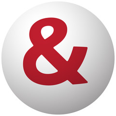 Red Ampersand  icon on white ball