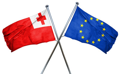 Tonga flag  combined with european union flag