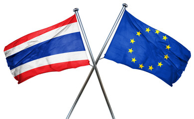 Thailand flag  combined with european union flag