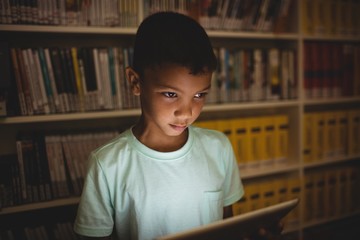 Little boy using a tablet