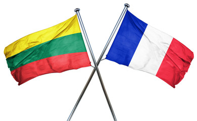 Lithuania flag  combined with france flag