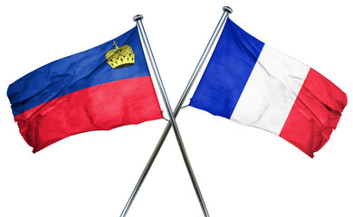 Liechtenstein flag  combined with france flag