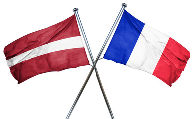 Latvia flag  combined with france flag