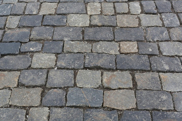 Old stone pavement texture. Russia, Moscow, Red Square