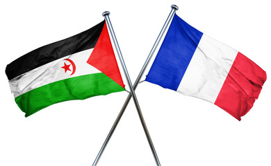 Western sahara flag  combined with france flag