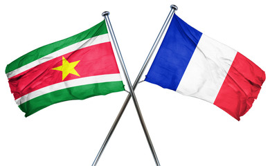 Suriname flag  combined with france flag