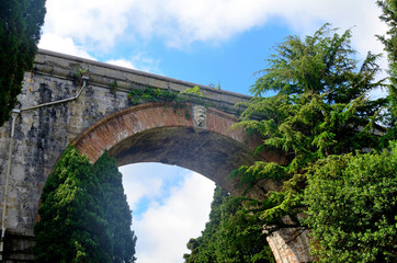 Historic aqueduct of Genoa, Italy © maudanros