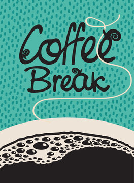 vector banner for a coffee break with a cup