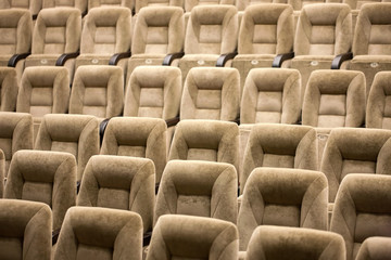 Obraz premium Empty comfortable seats in theater, cinema
