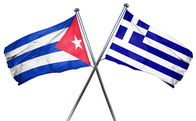 Cuba flag  combined with greek flag