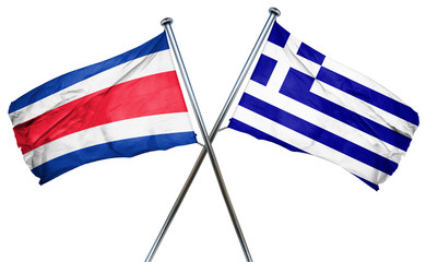 Fototapeta premium Costa Rica flag combined with greek flag