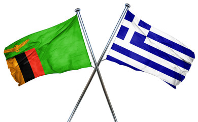 Zambia flag  combined with greek flag