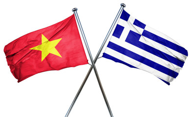 Vietnam flag  combined with greek flag