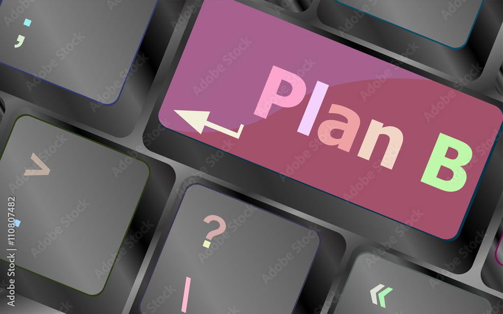 Poster plan b key on computer keyboard - business concept vector keyboard key. keyboard button. vector illu