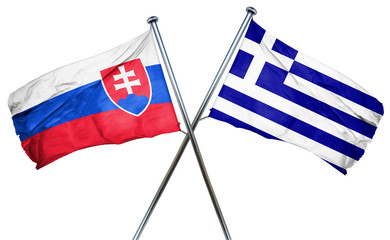 Fototapeta premium Slovakia flag combined with greek flag