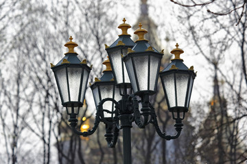 Fototapeta na wymiar outdoor post lanterns for lighting