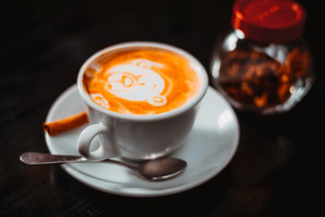 Cappuccino with a pattern