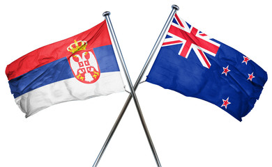 Serbia flag  combined with new zealand flag