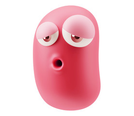 Sleep Emoticon Character Face Expression. 3d Rendering.