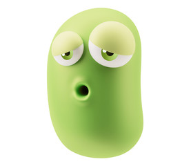 Tired Emoticon Face. 3d Rendering.