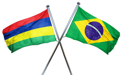 Mauritius flag  combined with brazil flag